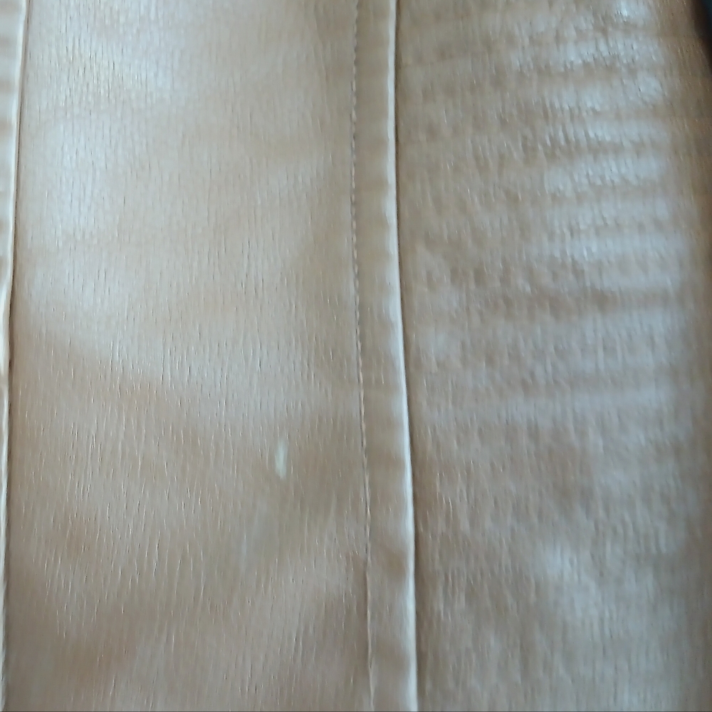 A.nd Tan Leather Moto Jacket Brown Cropped Biker Classic Heavy Cool Zippers Larg - Picture 8 of 10